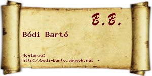 Bódi Bartó névjegykártya